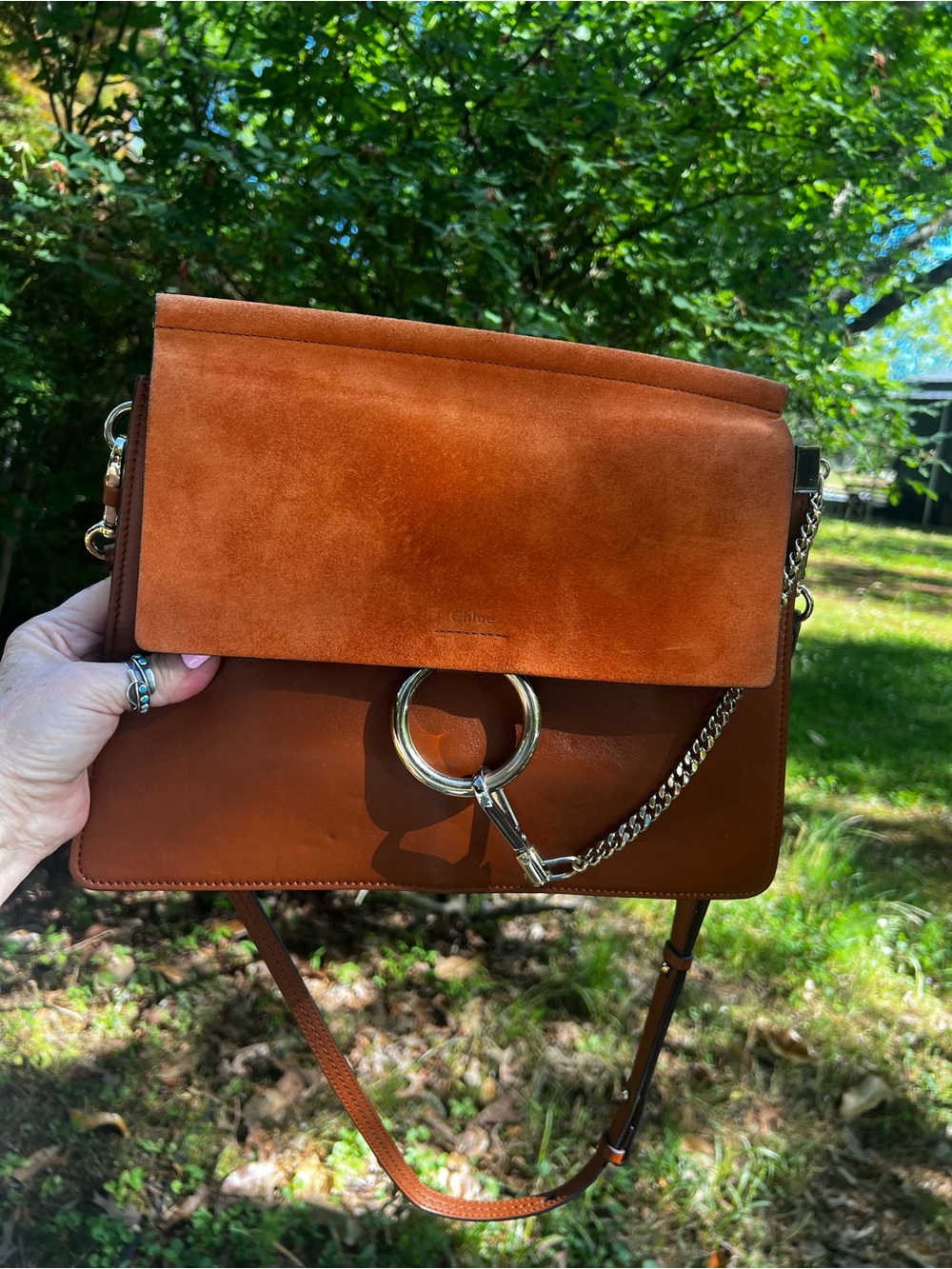 Chloe’ Faye Medium Shoulder Bag Classic Tobacco Brown